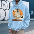 thumbnail image 2 of Mens Hoodies Halloween Ghost Graphic Print Casual Long Sleeve Hooded Sweatshirt Pullover Comfortable Loose Fall Winter Daily Wear Sweatshirts for Men Light Blue XXXL, 2 of 4