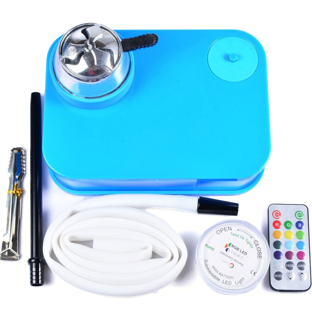 Portable Acrylic Hookah Box Arab Hookah Set With Led Lamp Smoking