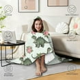 thumbnail image 4 of Wearable Blanket,LightGreen Dinosaurs Floral Pattern Hooded Wearable Flannel Blanket for Adults & Teens,Winter Poncho Shawl Wrap Cape Cozy Anti-Pill,60"x80", 4 of 5