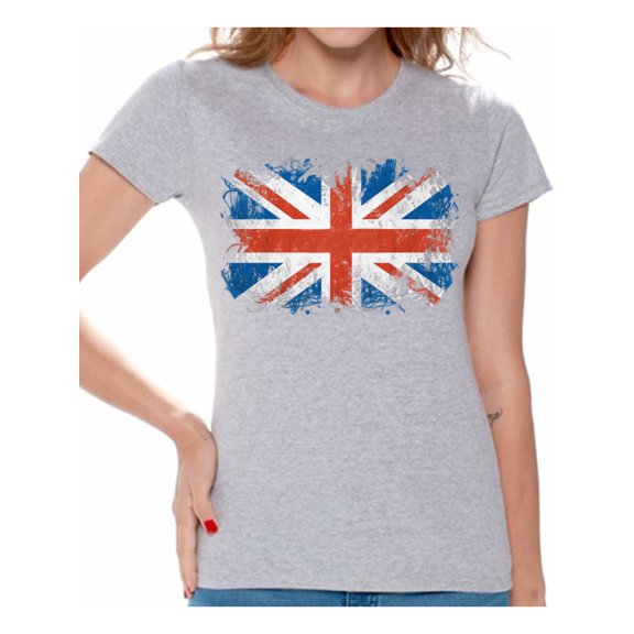 Awkward Styles Union Jack Shirt Women T Shirt British Ladies T-Shirt English Shirt I Love England Shirt New England T Shirt Nifty Shirt for Ladies T Shirt Girls Clothing United Kingdom Gifts
