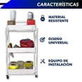 thumbnail image 5 of Carrito de servicio 3 niveles con llantas CHIC-FANTASY Negro de Acero 1 pieza, 5 of 5