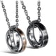 thumbnail image 1 of Colgante de pareja con doble anillo, collar sencillo de acero de titanio para pareja, 1 of 3