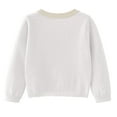 thumbnail image 4 of Girls Long Sleeve Cute Bolero Cardigan Toddlers 18M-6T Button Closure Knitted Shrug Soft Cropped Sweaters Tops (18 Months, White), 4 of 6