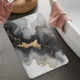 thumbnail image 2 of Black Gray Gold Marble Pattern Bathroom Rugs Mat,Non Slip Microfiber Bathroom Rug,Rubber Backing,Soft Bathroom Mats for Bathroom Floor,Tub and Shower,20x32in(50x80cm), 2 of 5