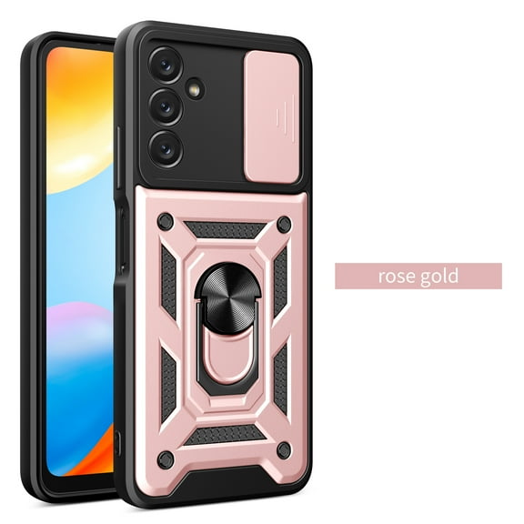 Case for Samsung Galaxy A13 5G, Galaxy A13 5G Phone Case with Slide Camera Cover, Kickstand Heavy Duty Rugged Shockproof Military Grade Protective Case Cover for Samssung A13 5G 6.5", Rosegold