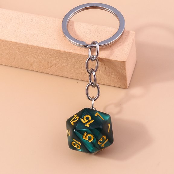 Simple Creative Multi-sided Dice Pendant Keychain Personality Bag Key Ring Ornaments