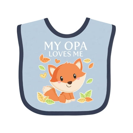 

Inktastic My Opa Loves Me- Little Fox Gift Baby Boy or Baby Girl Bib