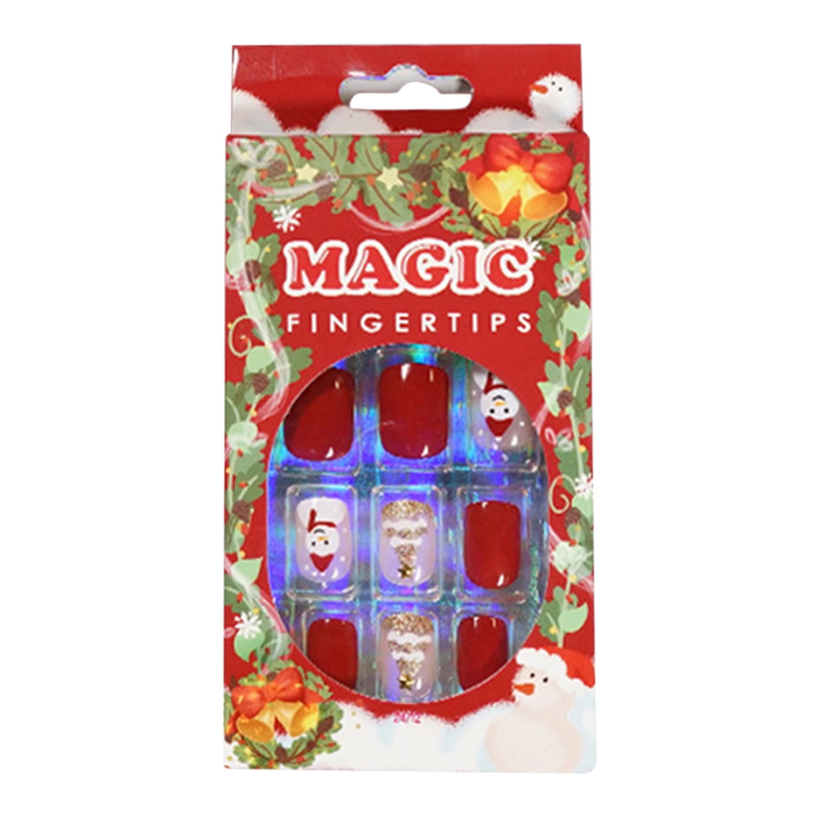 Sticker Nails for Girls Age 6 Christmas Santa Elk Christmas Tree Design