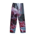 thumbnail image 3 of Lsque Gothic Red Skull Cemetery Print Men's Pajama Pants, Lounge Pant - Comfortable Home Wear,Elastic Waistband, Stylish Design-X-Large, 3 of 9