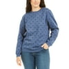 Karen Scott Women's Petite Printed Fleece Sweatshirt Blue Size Large