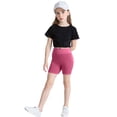thumbnail image 6 of QSXADF Girls Athletic Shorts Kids Yoga Dance Biker Shorts Girls Pocket High-Waist Hip Stretch Underpants Running Yoga Shorts Kids Shorts, 6 of 7