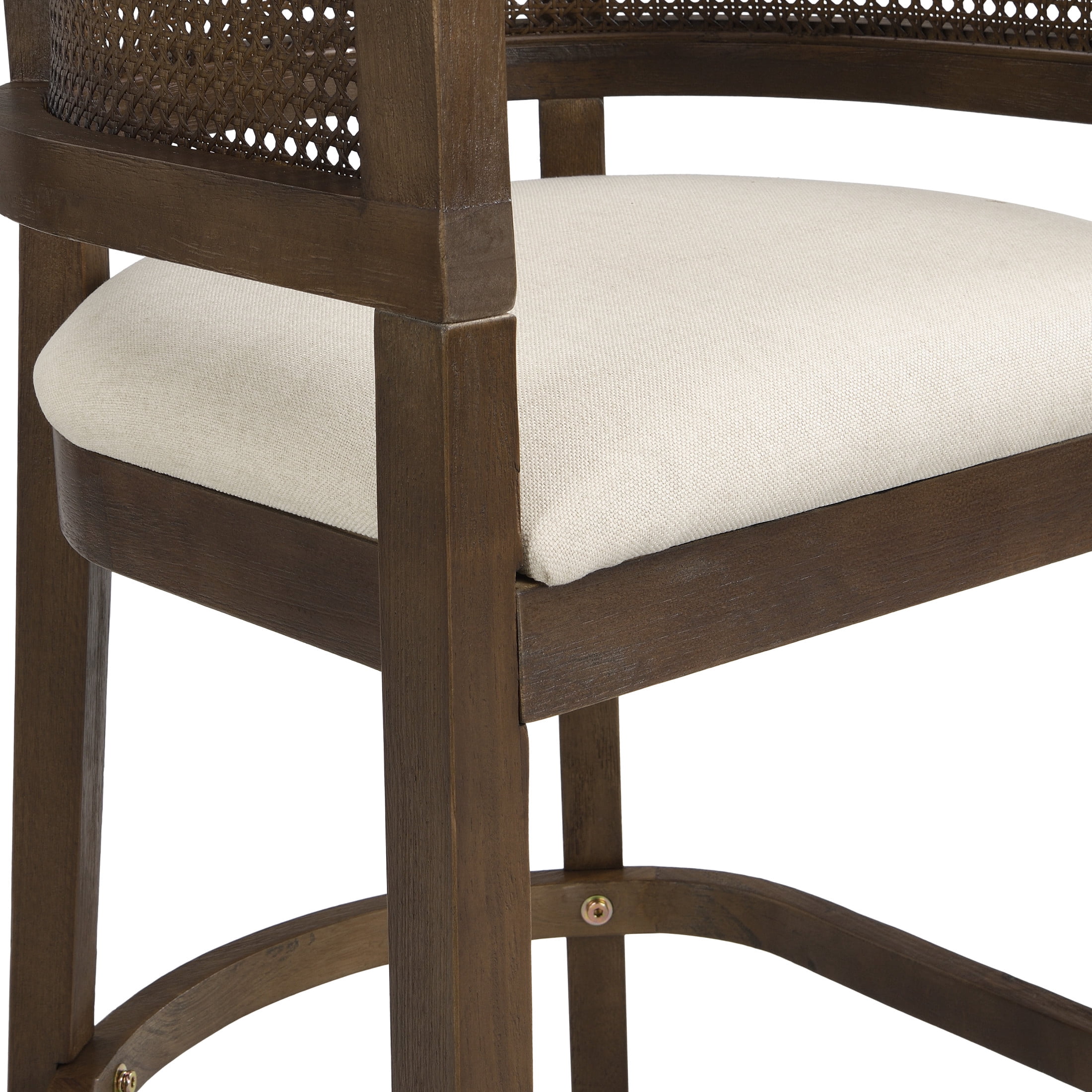 Christopher Knight Home 3-Piece Counter Height Dining Set, Pub Table with Rattan Arm Stools, Walnut