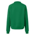 thumbnail image 6 of felwors 2025 Bomber Jacket Women Textured Lightweight Zip Up Jackets Casual Stand Collar Zipper Coat Fall Fashion Outerwear Top Green, M, 6 of 6