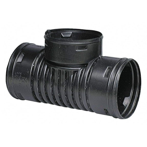 Advanced Drainage Systems 8"L Corrugated Drain Tee, 3" Pipe Dia.