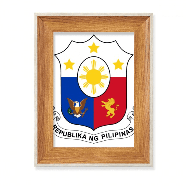 Philippines Asia National Emblem Desktop Wooden Photo Frame Display Picture Art Painting Multiple Sets
