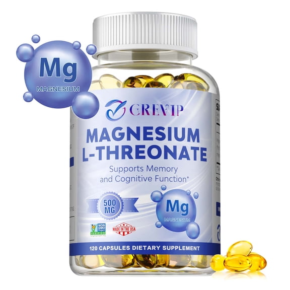 Magnesium L Threonate -  for Enhanced Brain Health, Memory, Focus & Restful Sleep Support - Vegan, Gluten-Free - 120 Capsules