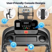 3.0HP Folding Treadmill with 9% Incline, Dual Bluetooth Speakers, App Sync, Wide Belt, Heart Rate Monitor – Home Gym Running Machine/Treadmill