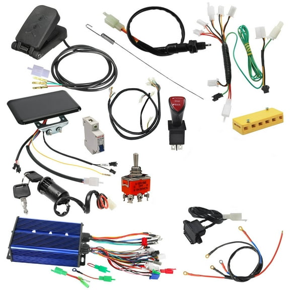 36V 48V 60V 72V 84V 60A 350W-3000W DC Brushless Motor Speed Controller Kit with LCD Screen, Throttle Pedal, Wire, Reverse Switch for Electric Bike ATV Quad Go Kart Golf Cart Razor Dirt Bike