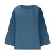thumbnail image 5 of Karight Women Linen T Shirt Casual 3/4 Batwing Sleeve Blouses Solid Color Sun Shirt Loose Pullover Tunic Top, 5 of 5