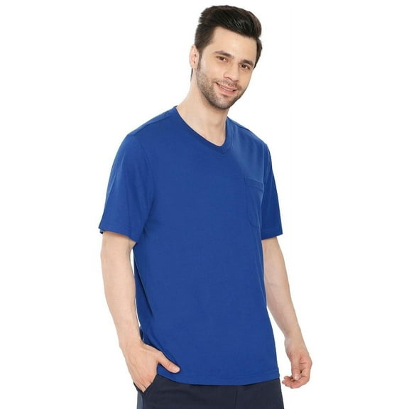 Turtle Bay New York Men’s Short Sleeve Relaxed Fit V-Neck T-Shirt in Cotton Blend with Pocket