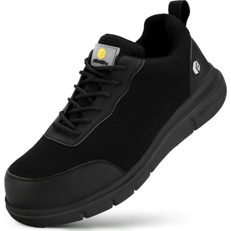 

FitVille Mens Steel Toe Safety Shoes Extra Wide Composite Toe Work Shoes for Men Size 8-14