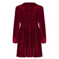 thumbnail image 4 of Mifsaly Velvet Long Sleeve Dress Women 3 Bowknots Elegant Velour Midi Dresses Cocktail Evening Party High Wasit Tunic Gowns Business Travel Festival Fashion Gown Outfits Wine M, 4 of 6