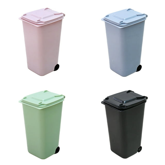 VONKY 1/2/3/5 Sturdy And Exquisite Wheelie Trash Can Waste Management Solution Easy To Clean light pink 5PCS