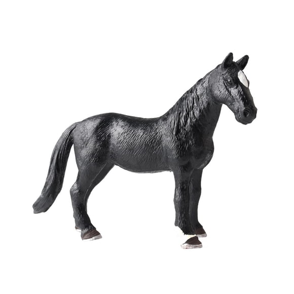 Tachiuwa Figurine d'Action de Cheval Simulation Petit Modèle d'Animal pour Garçons et Filles de 3+ Cadeaux Noir Intégral
