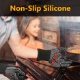thumbnail image 3 of Guantes para BBQ QUWIN resistentes al calor hasta 1472 °F, silicona antideslizante, 3 of 6