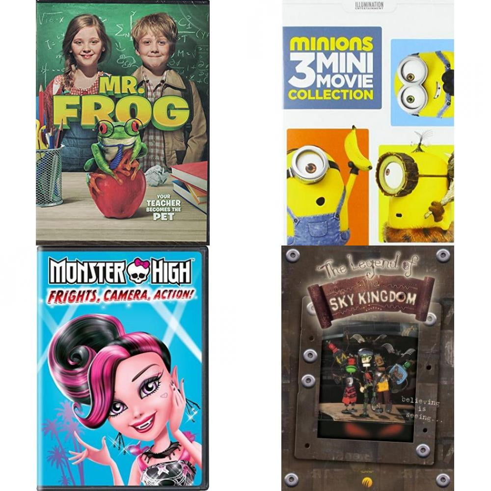 Children's 4 Pack DVD Bundle Mr. Frog, Minions 3 MiniMovie