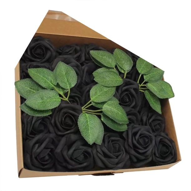 Caja De Regalo 8 Cm Rosa Simulada Rosa Más Hoja Cinturón Varilla 25 Flores Empaquetadas Cabeza De Rosa