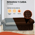 thumbnail image 3 of LABBA Fundas Elásticas para Sillones con Olanes, Juego de 3 Piezas, para Sofá Individual/Love Seat/Tres Plazas Color  Café Chocolate, 3 of 5
