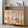 thumbnail image 5 of Thanksgiving Cabinet Dishwasher Hidden Curtains, Privacy Closet Door Curtain, Retro Fall Orange Pumpkin Branches Floral Adhesive Dust Proof Under Sink Skirt for Bathroom Kitchen 35"x35", 5 of 8