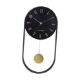 thumbnail image 4 of Reloj de pared minimalista con péndulo que no hace tictac, funciona con pilas. Negro, 4 of 9