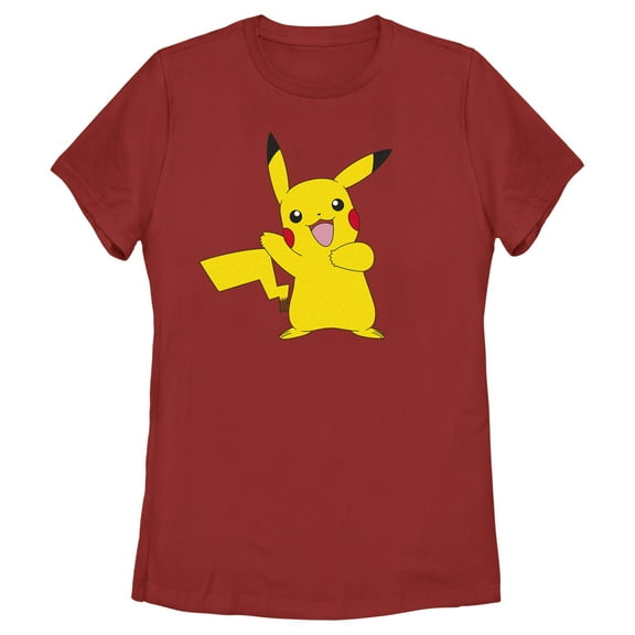 Women's Pokemon Pikachu Happy Dance  Graphic Tee Red Large