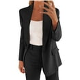 thumbnail image 4 of Enjoytime 2 Piece Sets for Women Solid Color Long Sleeve Button Down Blazer Long Pants Suit Set Business Casual Work Outfits Plus Size Womens Clothing, 4 of 8