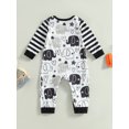 thumbnail image 4 of Bagilaanoe Newborn Baby Boys Casual Jumpsuit Print Long Sleeve Bodysuit 3M 6M 9M 12M 18M 24M Infant Patchwork One Piece Romper, 4 of 8