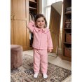 thumbnail image 6 of RUINIXCW Toddler Baby Girls Striped Pajamas Set Kids Little Girls Spring Fall Winter PJS Sleepwear Cherry Peter Pan Collar Long Sleeve Tops Pants Set, 6 of 10