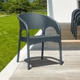 thumbnail image 6 of Luxury Commercial Living 32" Gray Wickerlook Patio Stackable Dining Arm Chair, 6 of 9