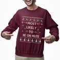 thumbnail image 2 of Funny Christmas Sweatshirt, Funny Christmas Sweatshirt, Most Likely To Be On Mute Xmas Sweater, 2 of 5