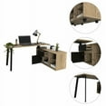 thumbnail image 4 of FM Furniture Cusco 150 L-Shaped Modern Wood Office Desk in Light Oak/Black, 4 of 7