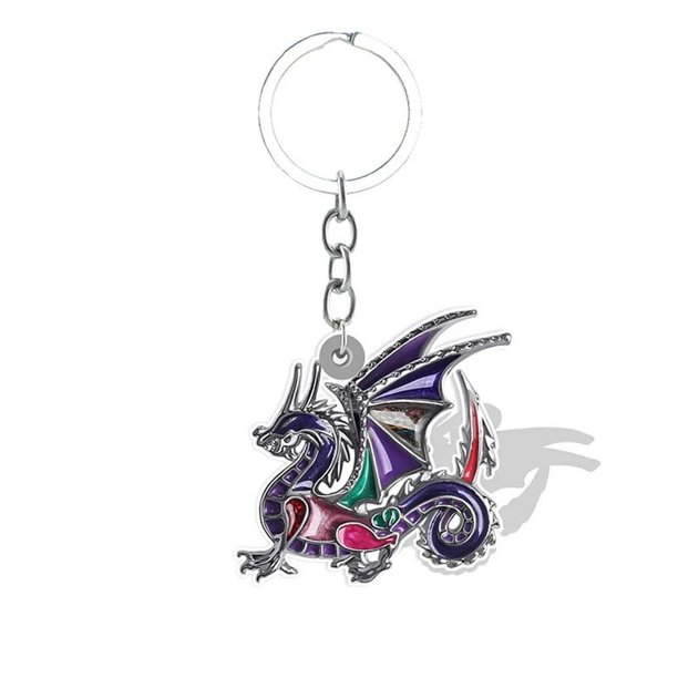 Llaveros de resina de dragón Vintage para hombres, criaturas míticas, animales novedosos, dragones, joyería acrílica, decoración de coche, QDW586