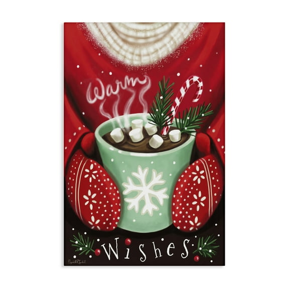 Stupell Industries Warm Wishes Hot Cocoa Holiday Painting Gallery Wrapped Canvas Art Print Wall Art, 16 x 24
