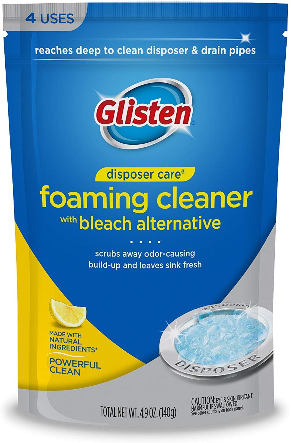Glisten Drain Cleaner, Lemon Scent, 4.9 Ounce