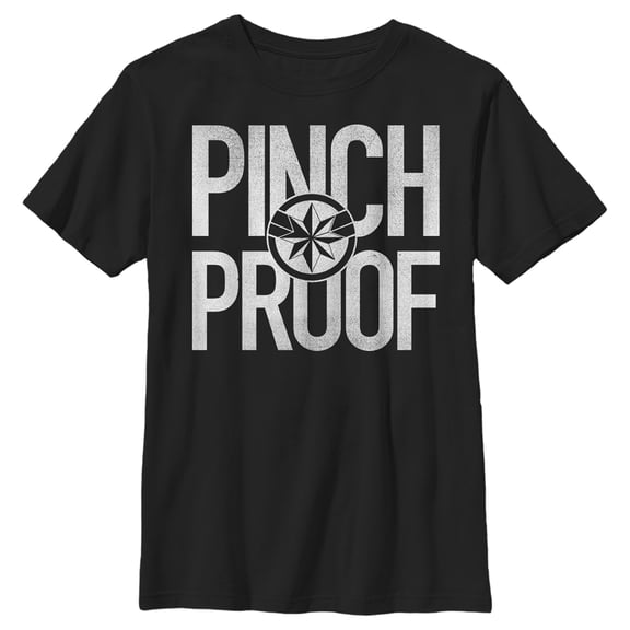 Boy's Marvel St. Patrick's Day Captain Marvel Pinch Proof Graphic Tee Black X Small