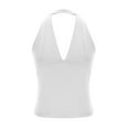 thumbnail image 6 of Rciityk Summer Womens Tank Tops Sexy V Neck Backless Slim Sleeveless Shirts Solid Color Casual Halters Backless Vests Tops, 6 of 8