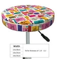 thumbnail image 4 of KLL Cute Doodles Round Bar Chair Cushion Cover 12 inch ,Bar Stool Protector with Elastic, Soft Washable, 4 of 6