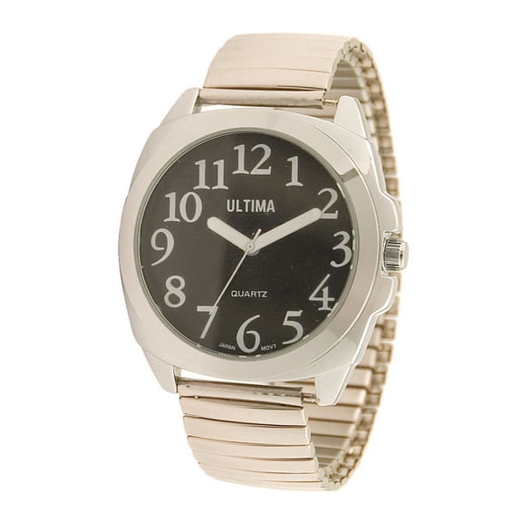 Ultima Low Vision Watch- Black Dial- Expansion Band- Unisex