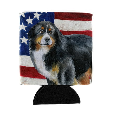 

Carolines Treasures BB9645CC Bernese Mountain Dog Patriotic Can or Bottle Hugger Can Hugger multicolor