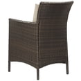 thumbnail image 3 of Side Dining Chair Armchair, Set of 4, Rattan, Wicker, Brown Beige, Modern Contemporary Urban Design, Outdoor Patio Balcony Cafe Bistro Garden Furniture Hotel Hospitality, 3 of 3